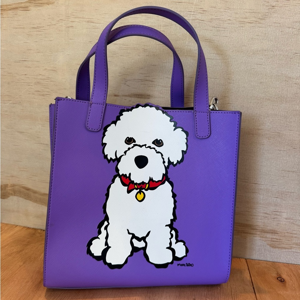 Marc Tetro Purple Bichon Frise Tote Bag